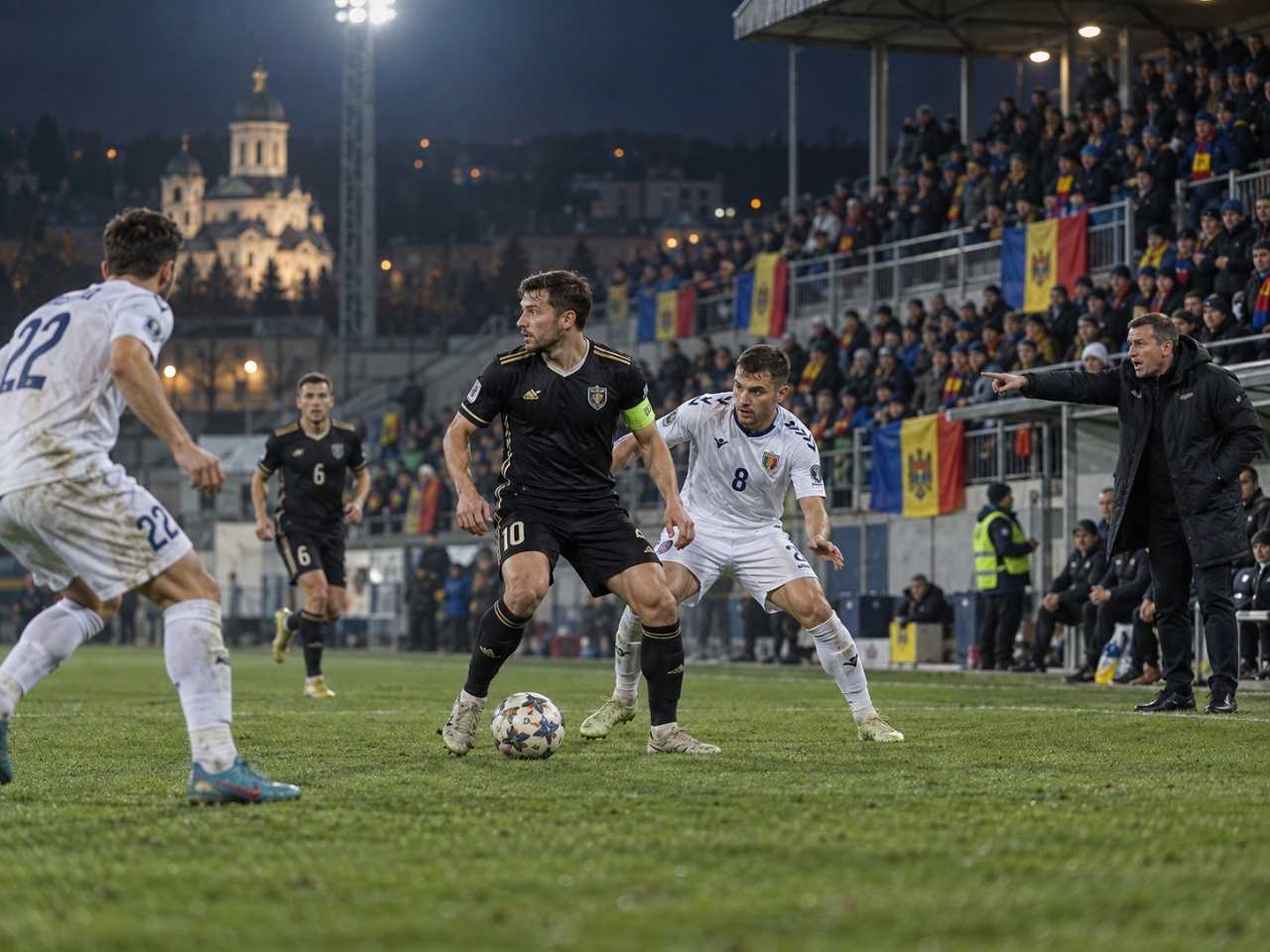 Pregătirea cluburilor pentru meciurile europene și duelurile directe Jucători de fotbal disputând mingea pe gazonul stadionului